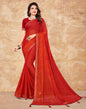 Red Chiffon Printed Saree | Leemboodi