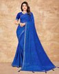 Blue Chiffon Printed Saree | Leemboodi
