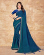 Navy Blue Chiffon Printed Saree | Leemboodi