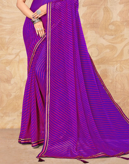 Purple Chiffon Printed Saree | Leemboodi