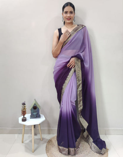 Purple Plain Saree | Sudathi