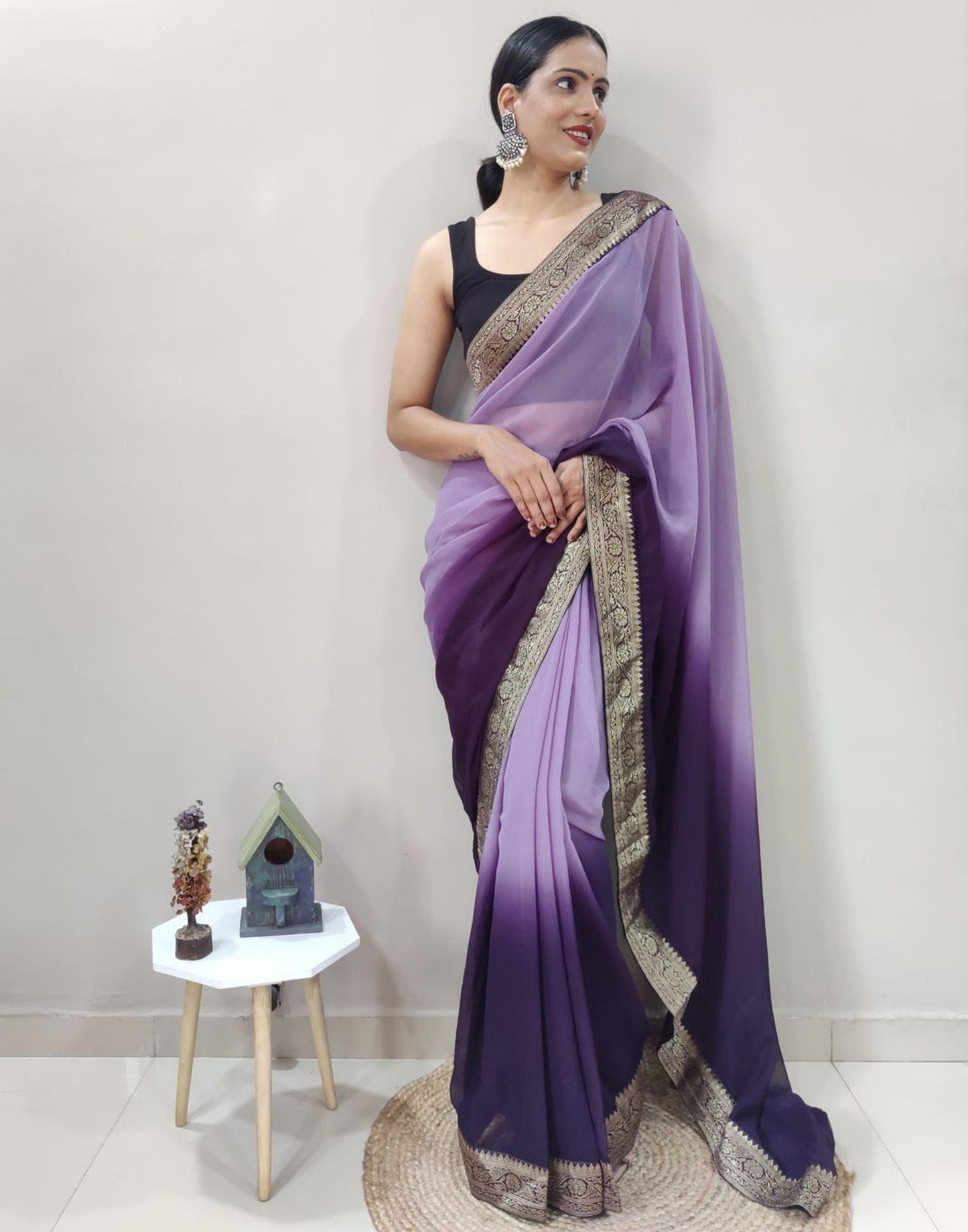 Purple Plain Saree | Sudathi