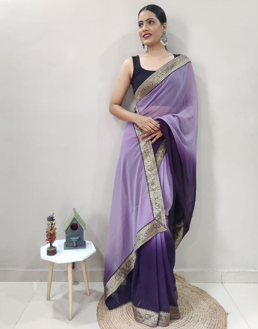 Purple Plain Saree | Sudathi