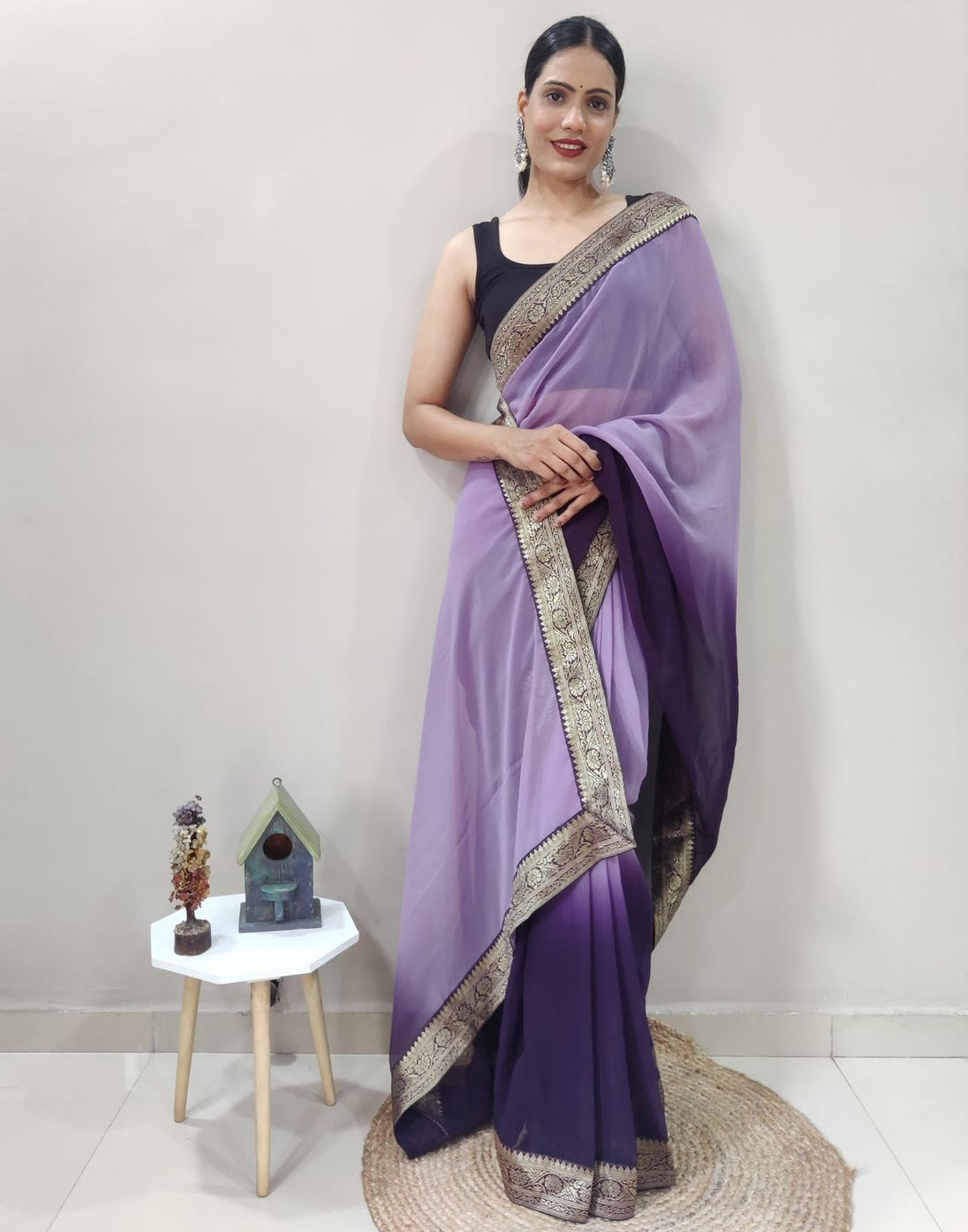 Purple Plain Saree | Sudathi