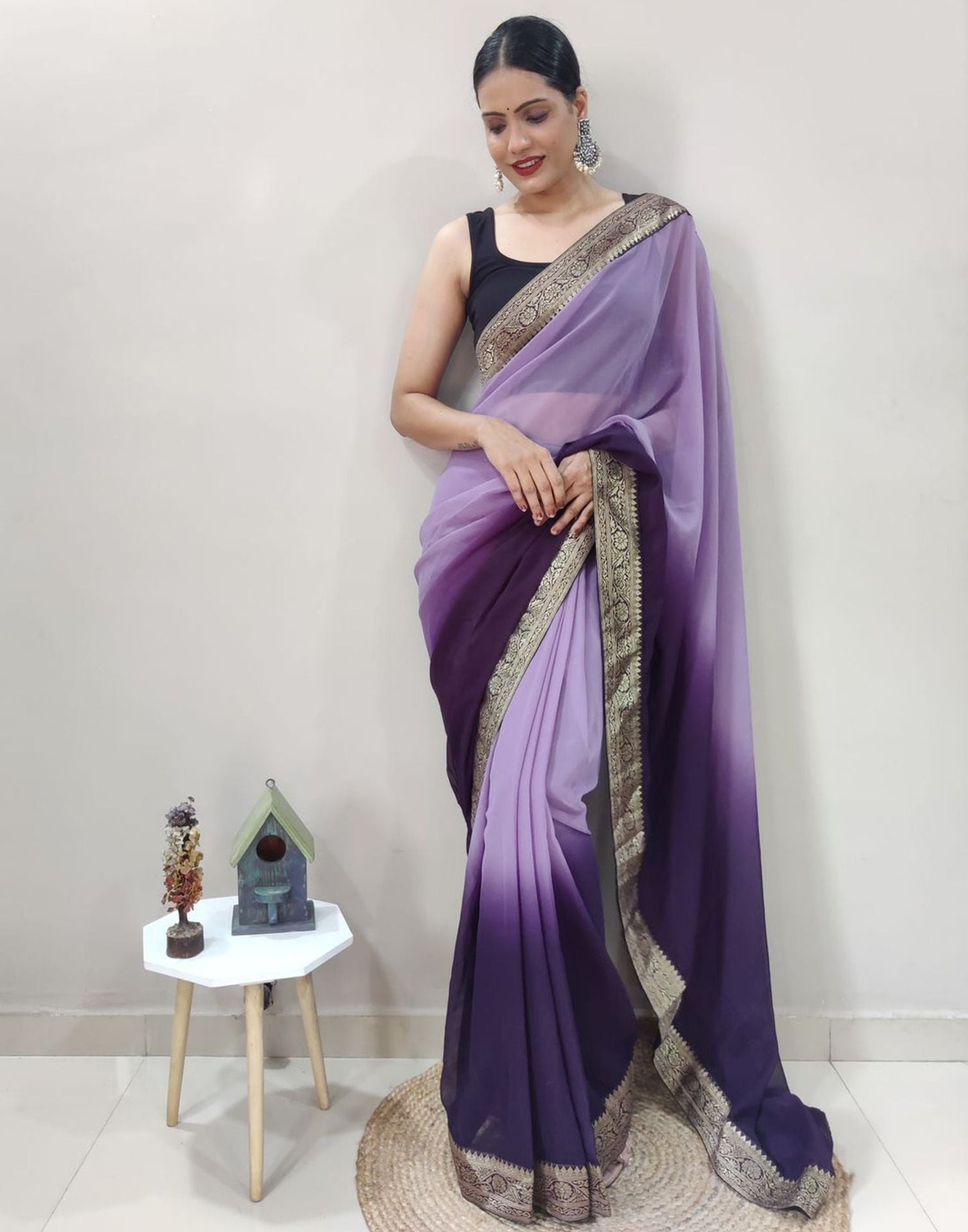 Purple Plain Saree | Sudathi