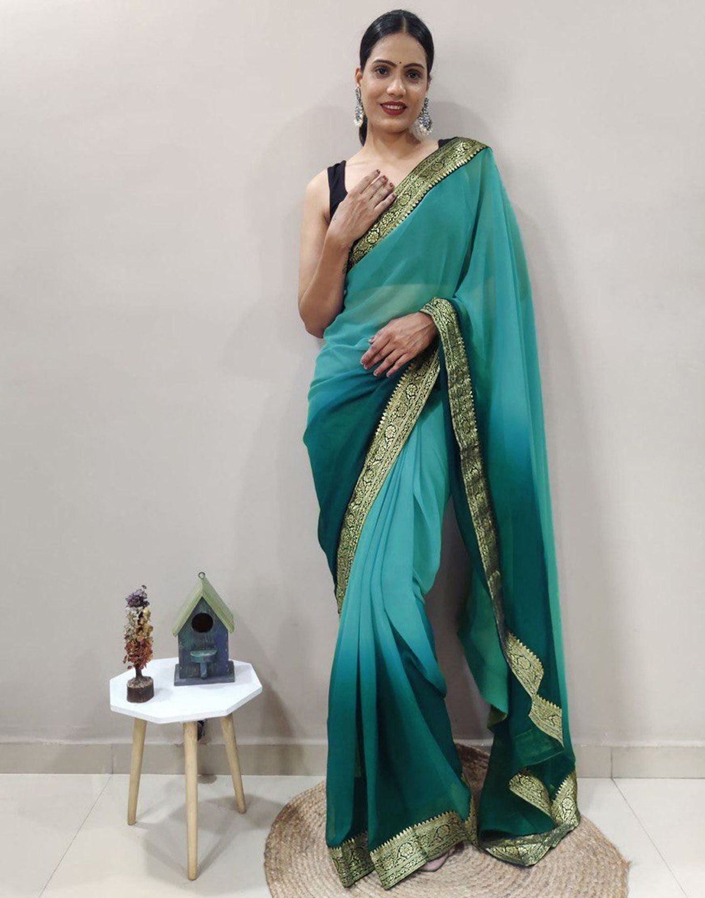 Green Plain Saree | Sudathi