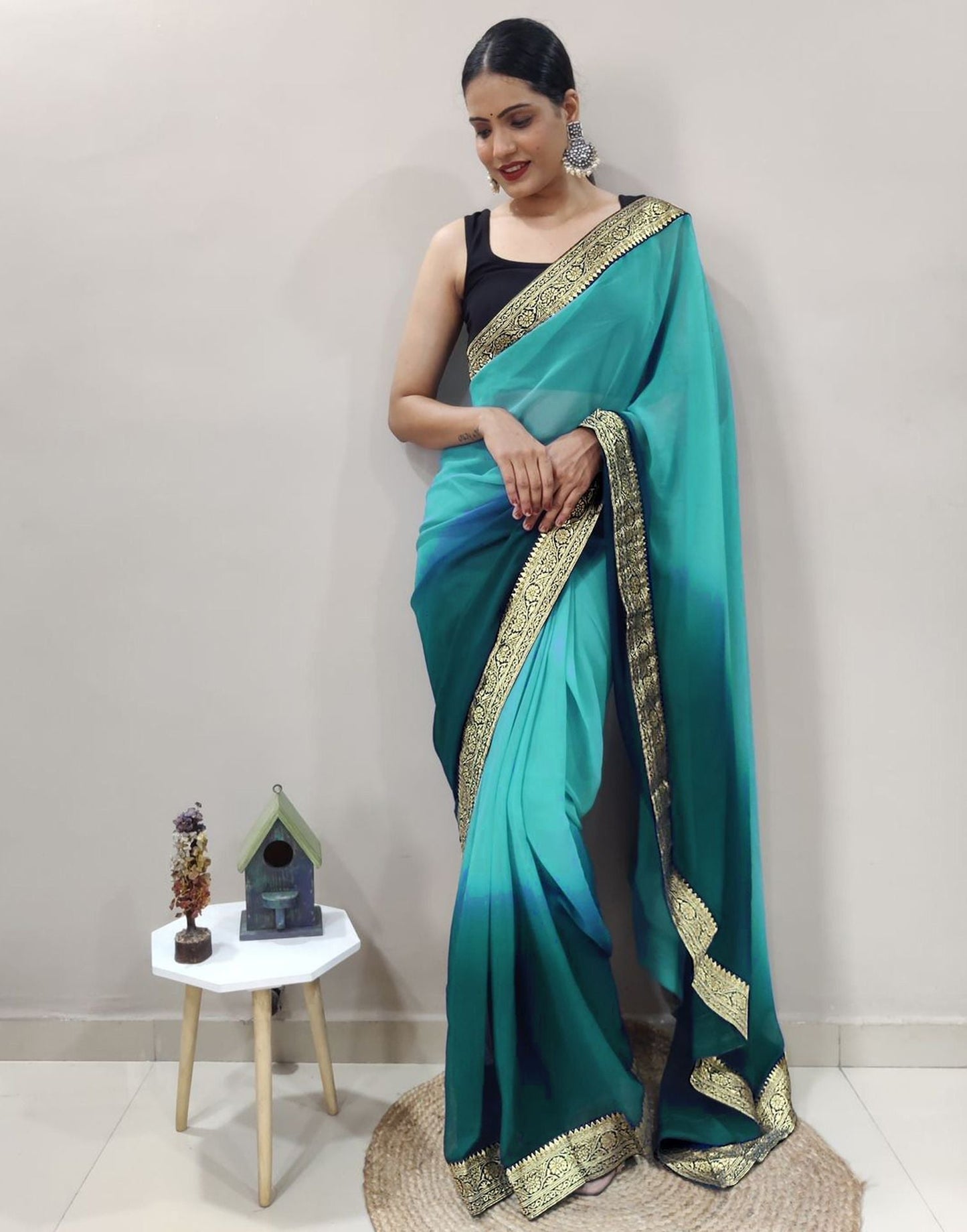 Green Plain Saree | Sudathi