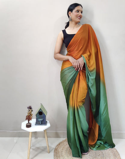 Mustard Chiffon Pre-draped Saree | Sudathi