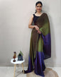Green Chiffon Pre-draped Saree | Sudathi