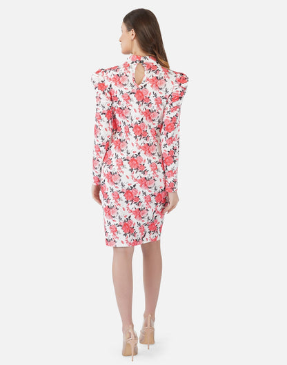 Pink and White Printed Bodycon | Sudathi