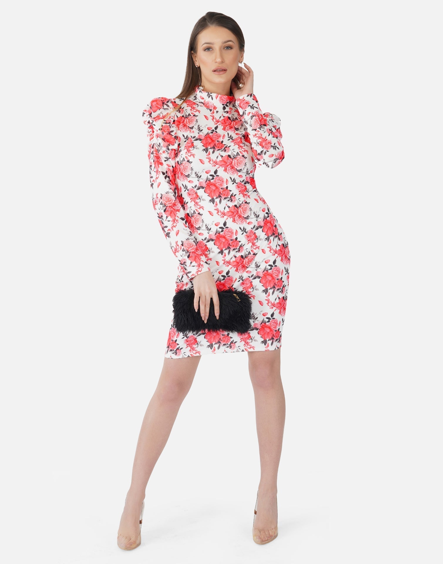 Pink and White Printed Bodycon | Sudathi