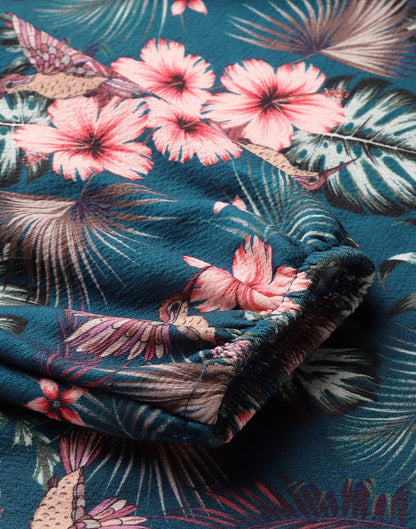 Navy Blue Printed Bodycon | Sudathi