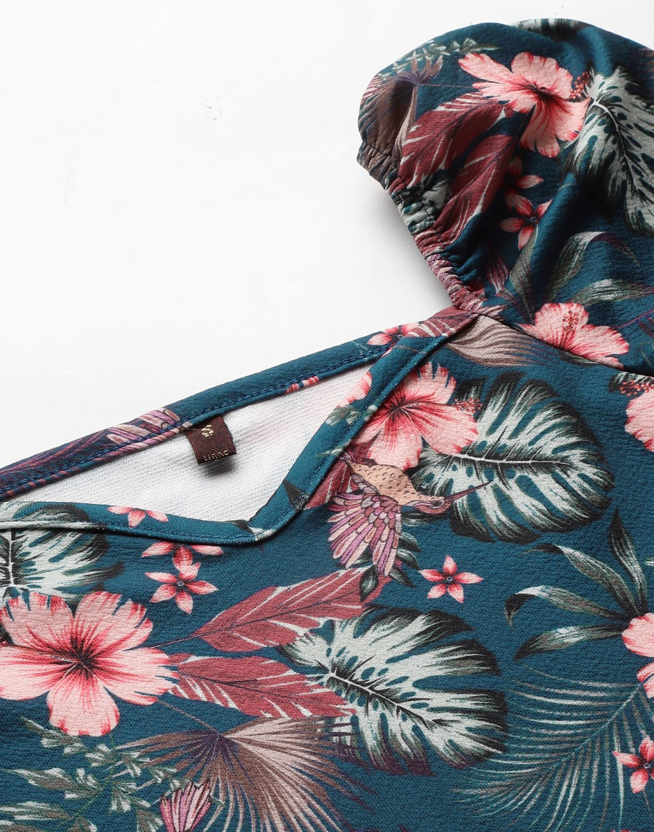 Navy Blue Printed Bodycon | Sudathi