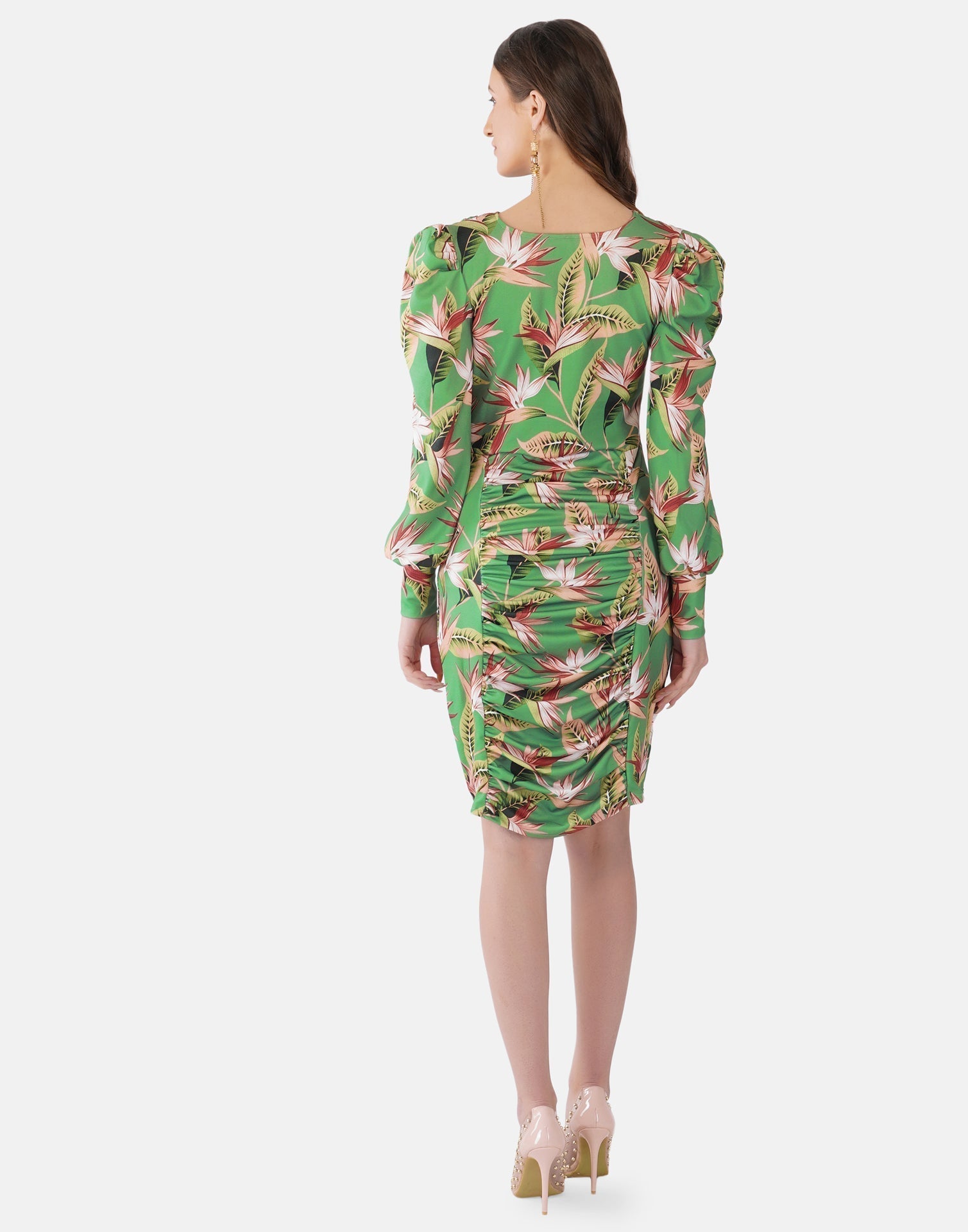 Apple Green Printed Bodycon | Sudathi