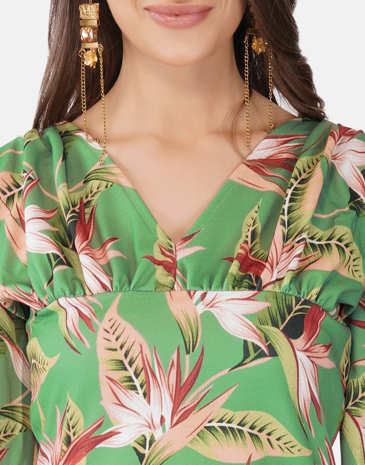 Apple Green Printed Bodycon | Sudathi