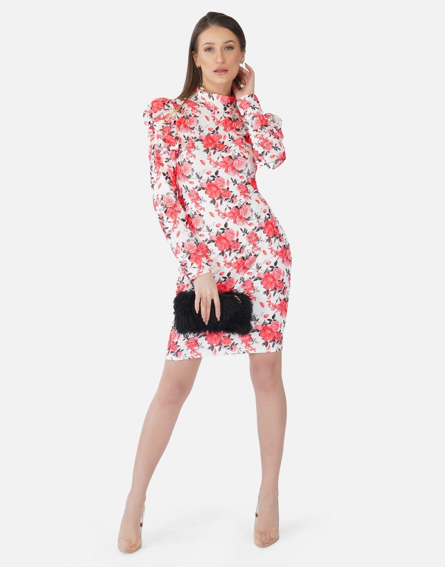 Pink and White Printed Bodycon | Sudathi