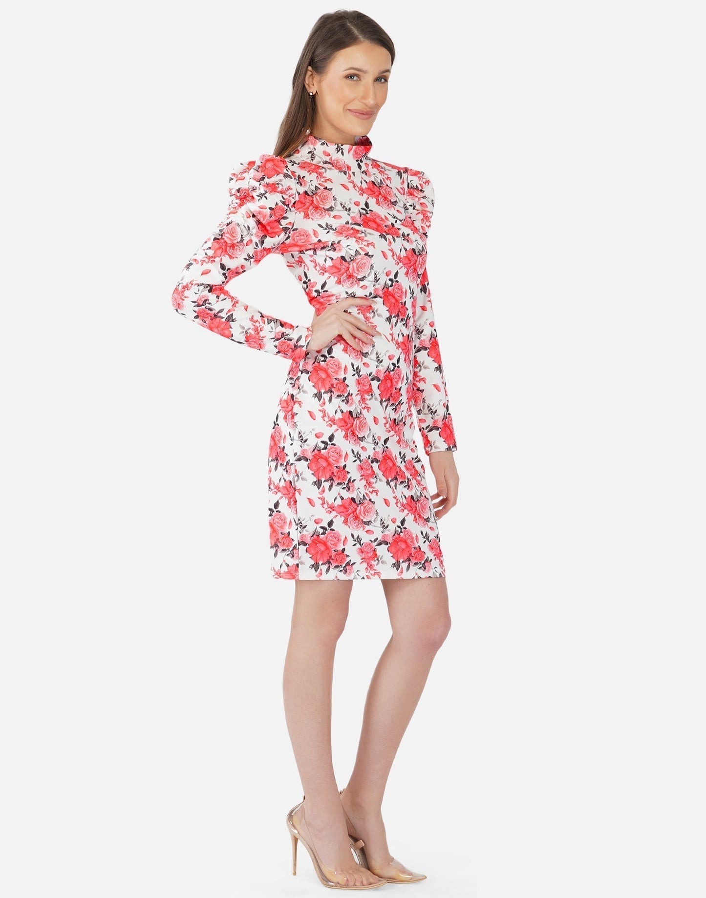 Pink and White Printed Bodycon | Sudathi
