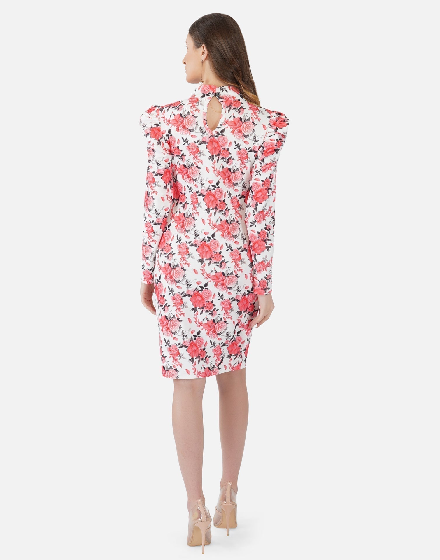 Pink and White Printed Bodycon | Sudathi