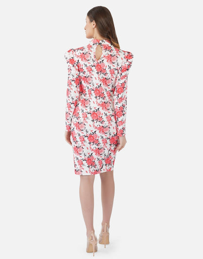 Pink and White Printed Bodycon | Sudathi