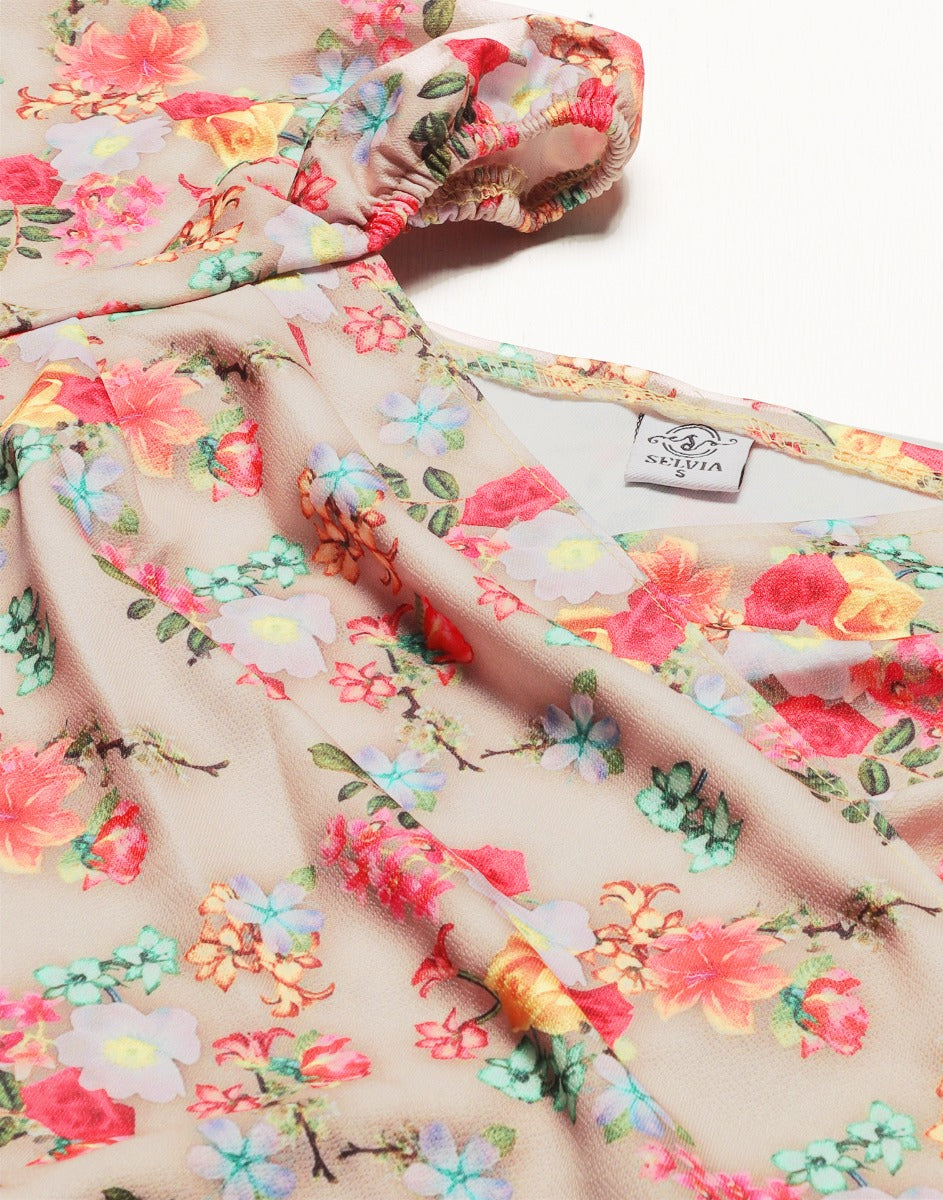 Beige Printed Bodycon | Sudathi