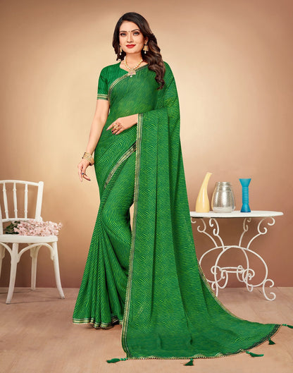 Green Printed Saree | Leemboodi