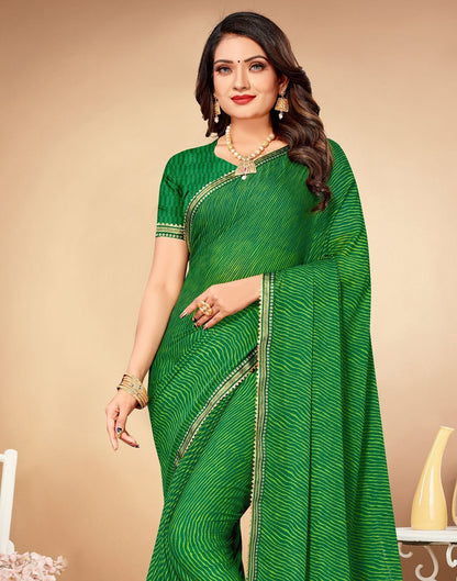 Green Printed Saree | Leemboodi
