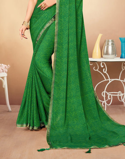 Green Printed Saree | Leemboodi