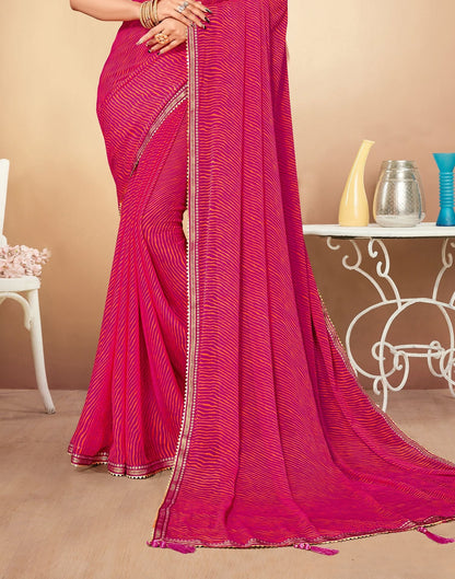 Rani Pink Printed Saree | Leemboodi