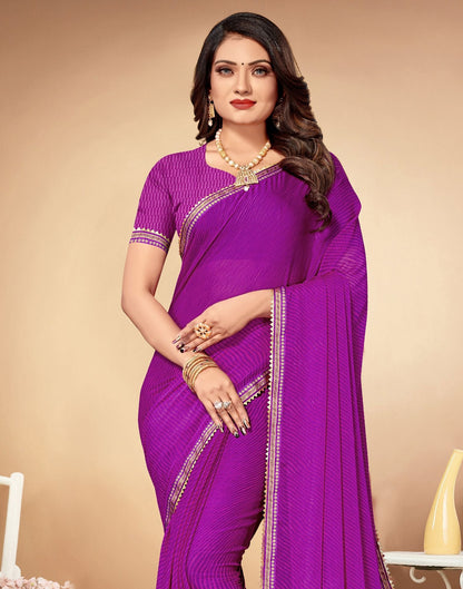 Purple Printed Saree | Leemboodi