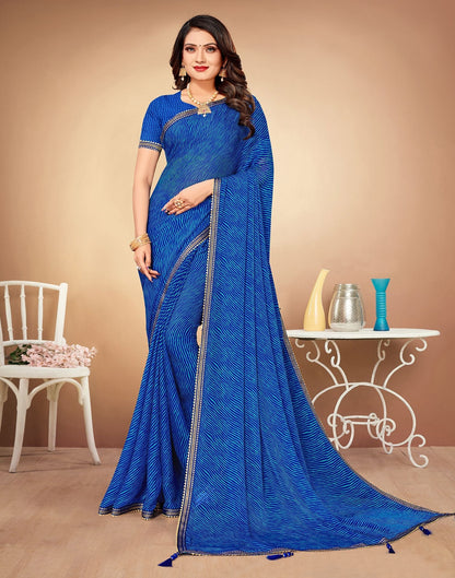 Blue Printed Saree | Leemboodi