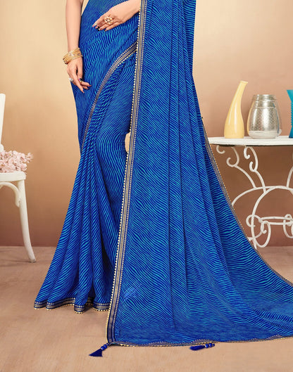 Blue Printed Saree | Leemboodi