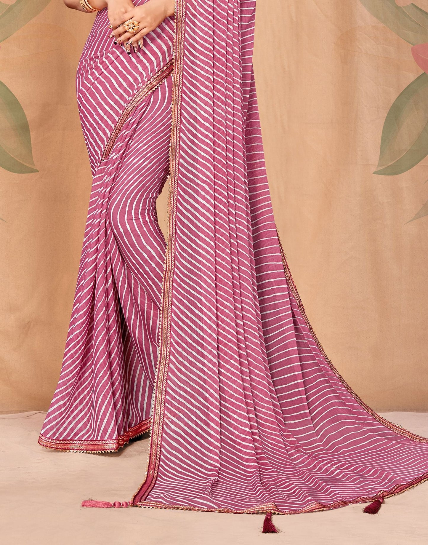Dusty Pink Printed Saree | Leemboodi