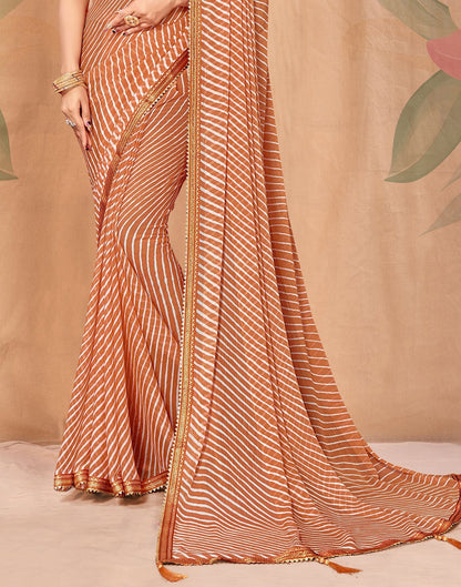 Light Orange Printed Saree | Leemboodi