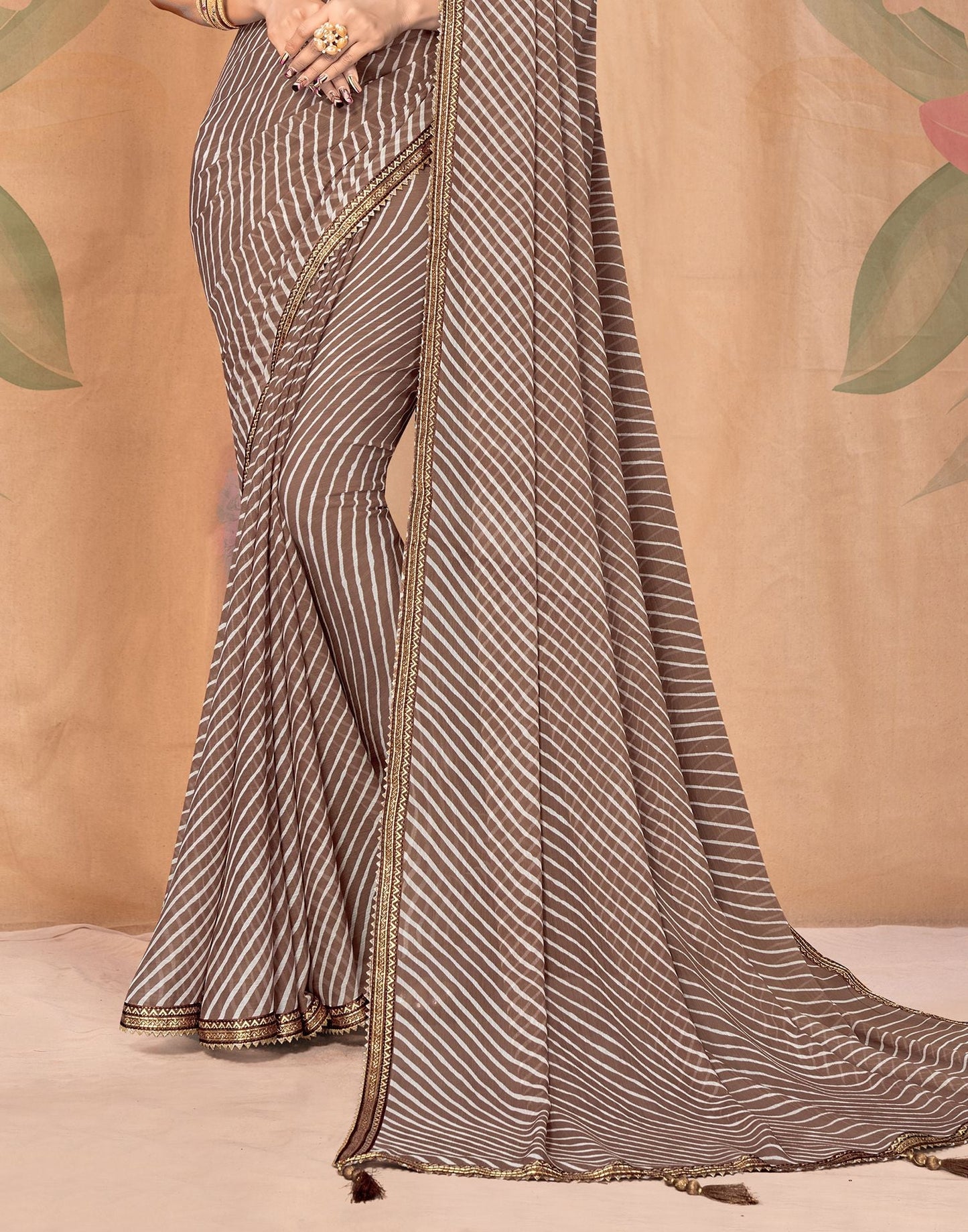 Brown Printed Saree | Leemboodi
