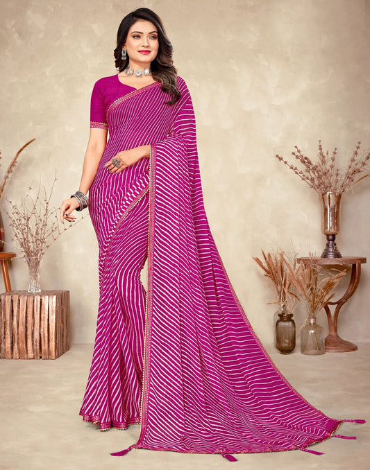Rani Pink Printed Saree | Leemboodi