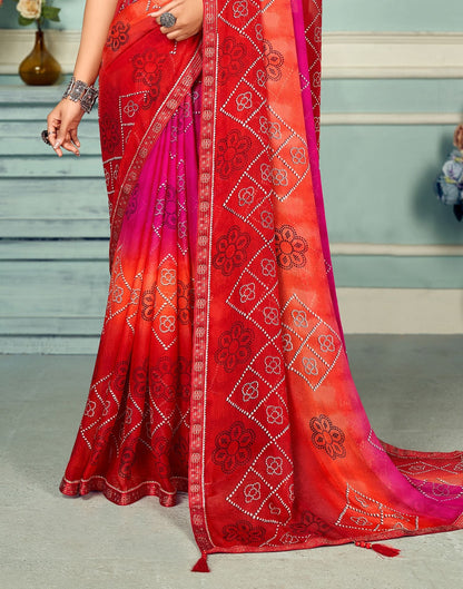 Red Bandhani Saree | Sudathi