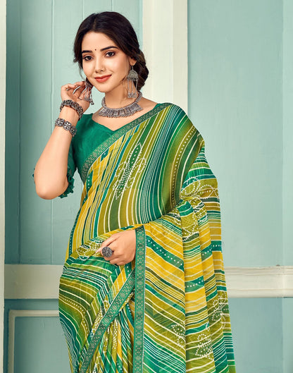 Green Printed Saree | Sudathi