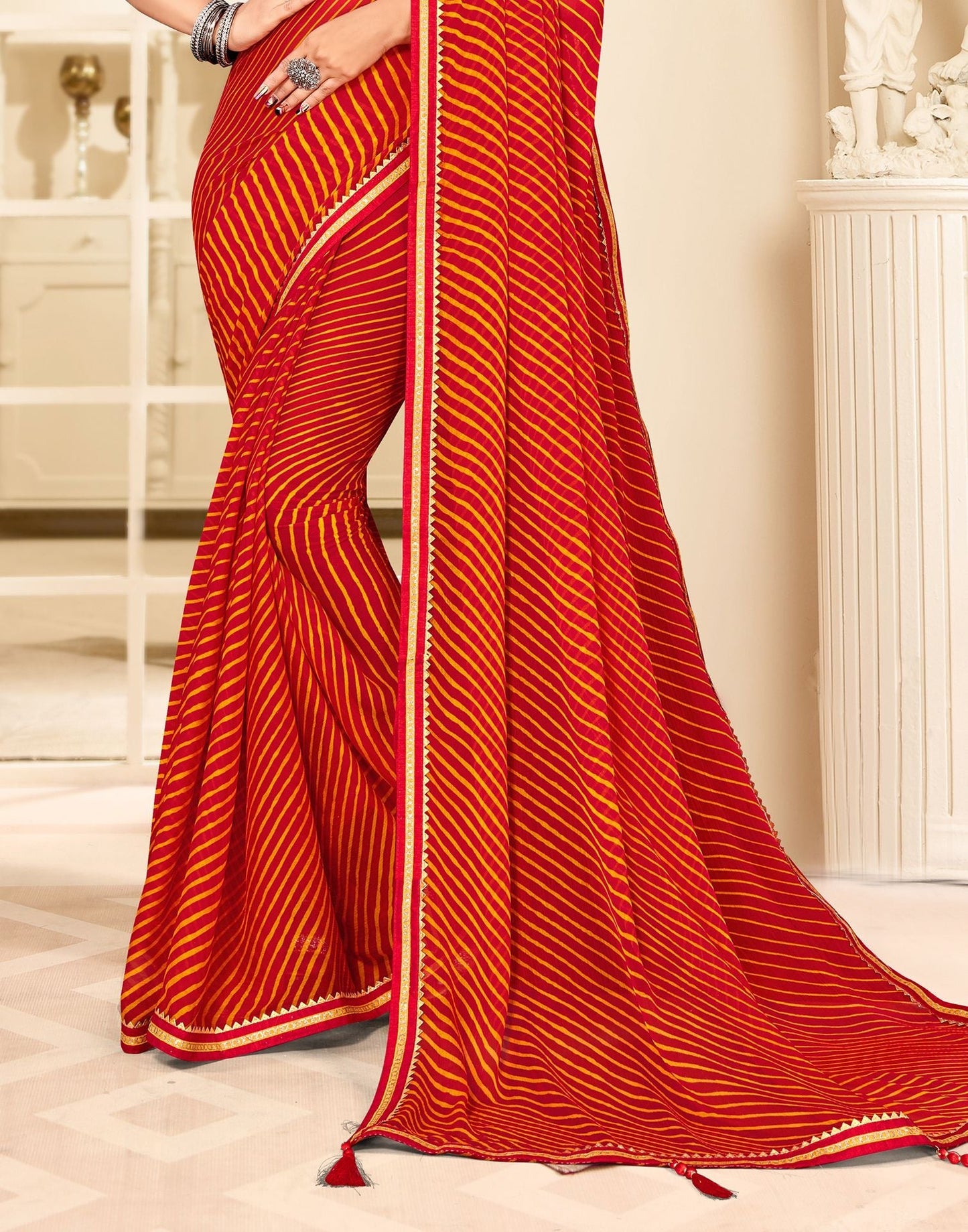 Red Printed Saree | Sudathi
