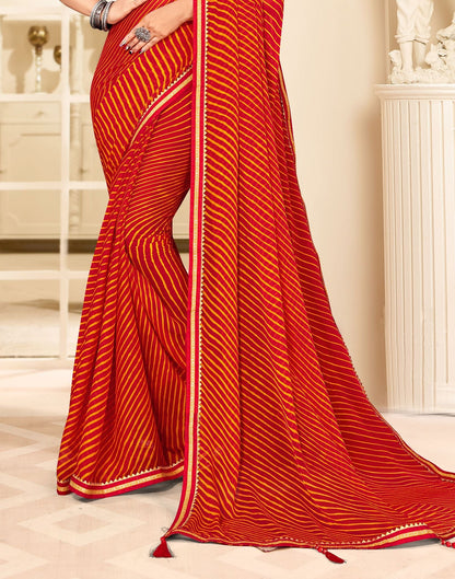 Red Printed Saree | Sudathi