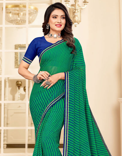 Green Printed Saree | Sudathi