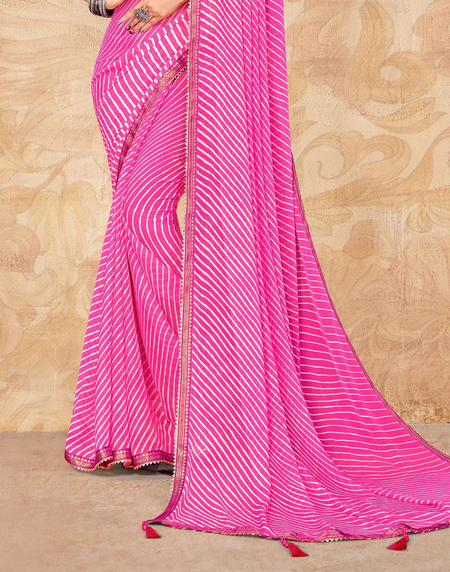 Pink Printed Saree | Leemboodi