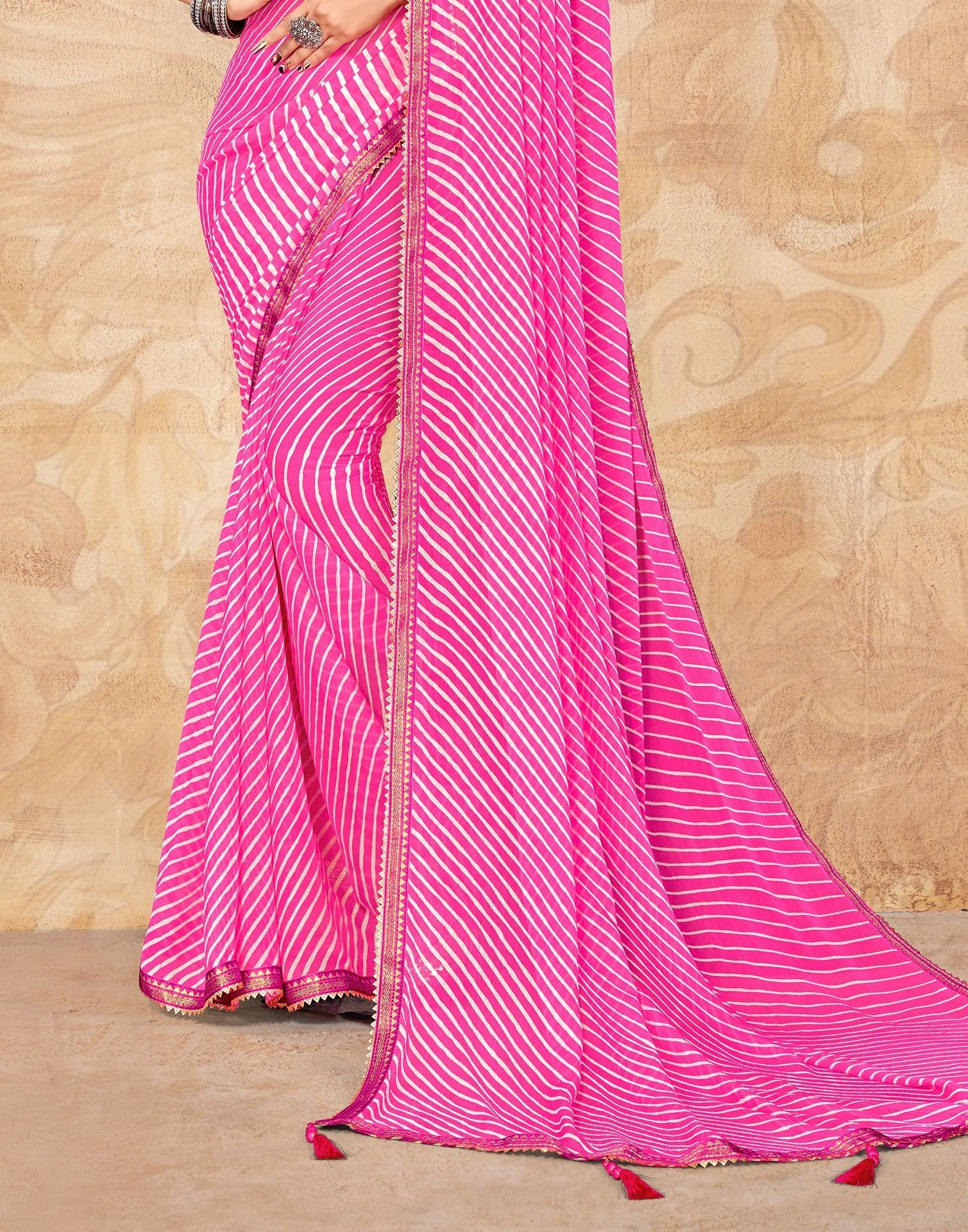 Pink Printed Saree | Leemboodi