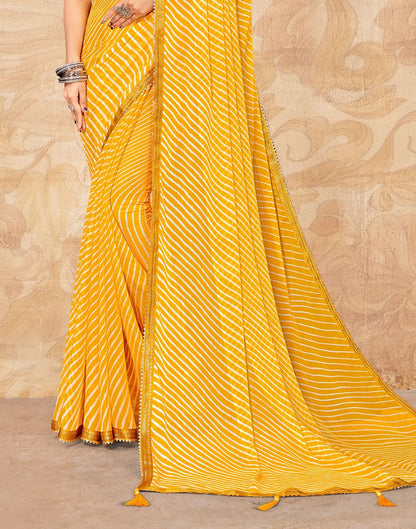 Yellow Printed Saree | Leemboodi