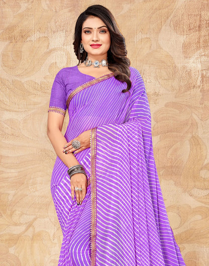 Purple Printed Saree | Leemboodi