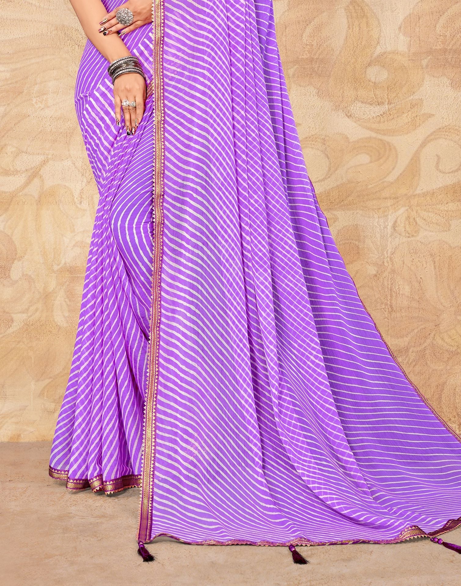 Purple Printed Saree | Leemboodi