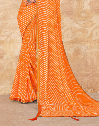Orange Printed Saree | Leemboodi