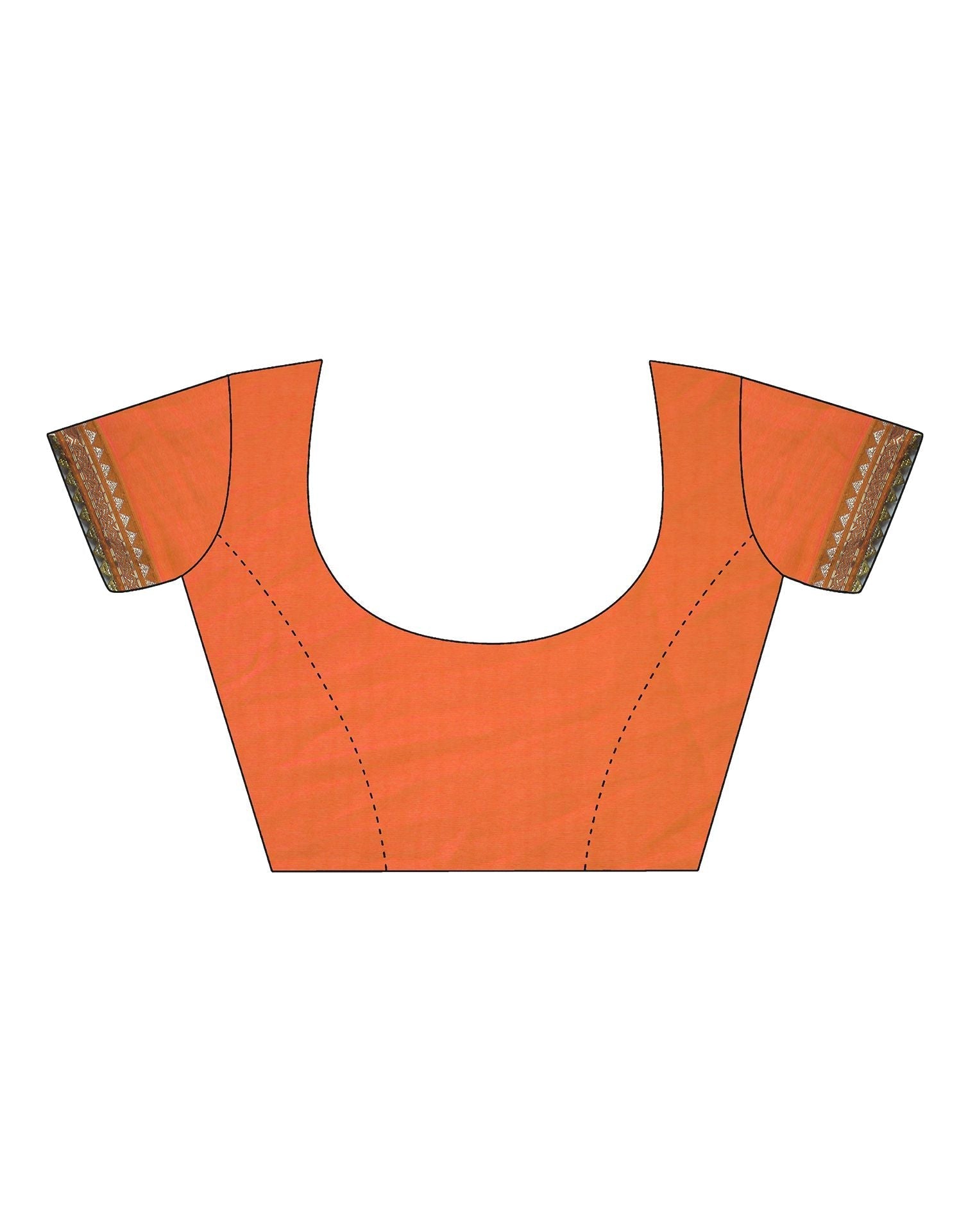 Orange Printed Saree | Leemboodi