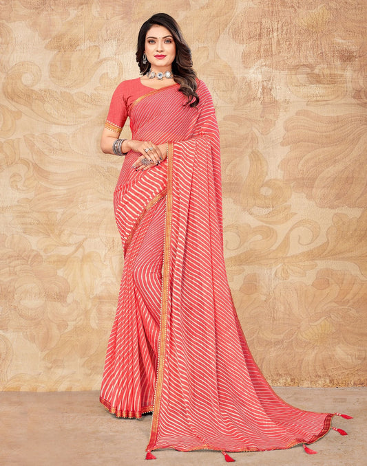 Rose Pink Printed Saree | Leemboodi