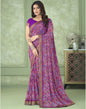Purple Chiffon Printed Saree