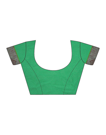 Green Chiffon Printed Saree